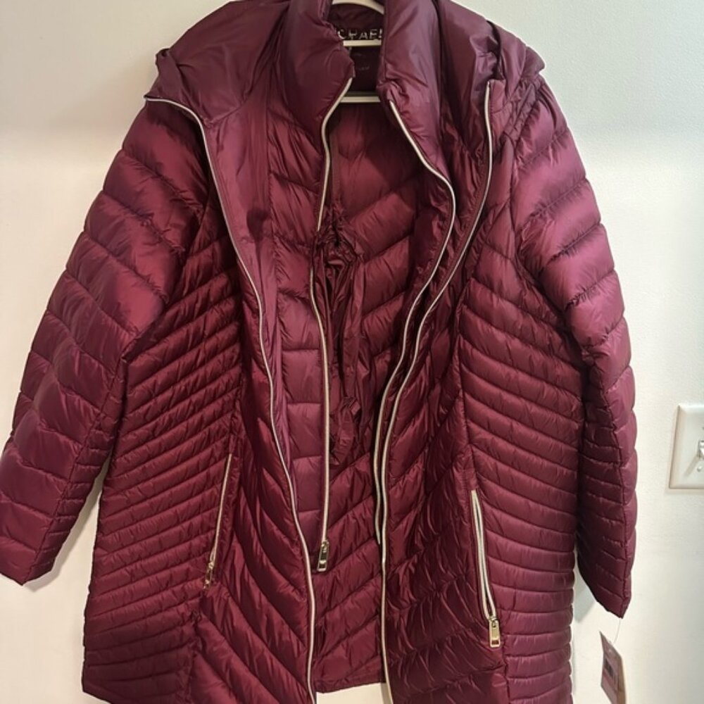 Michael Kors Deep Red Puffer Jacket